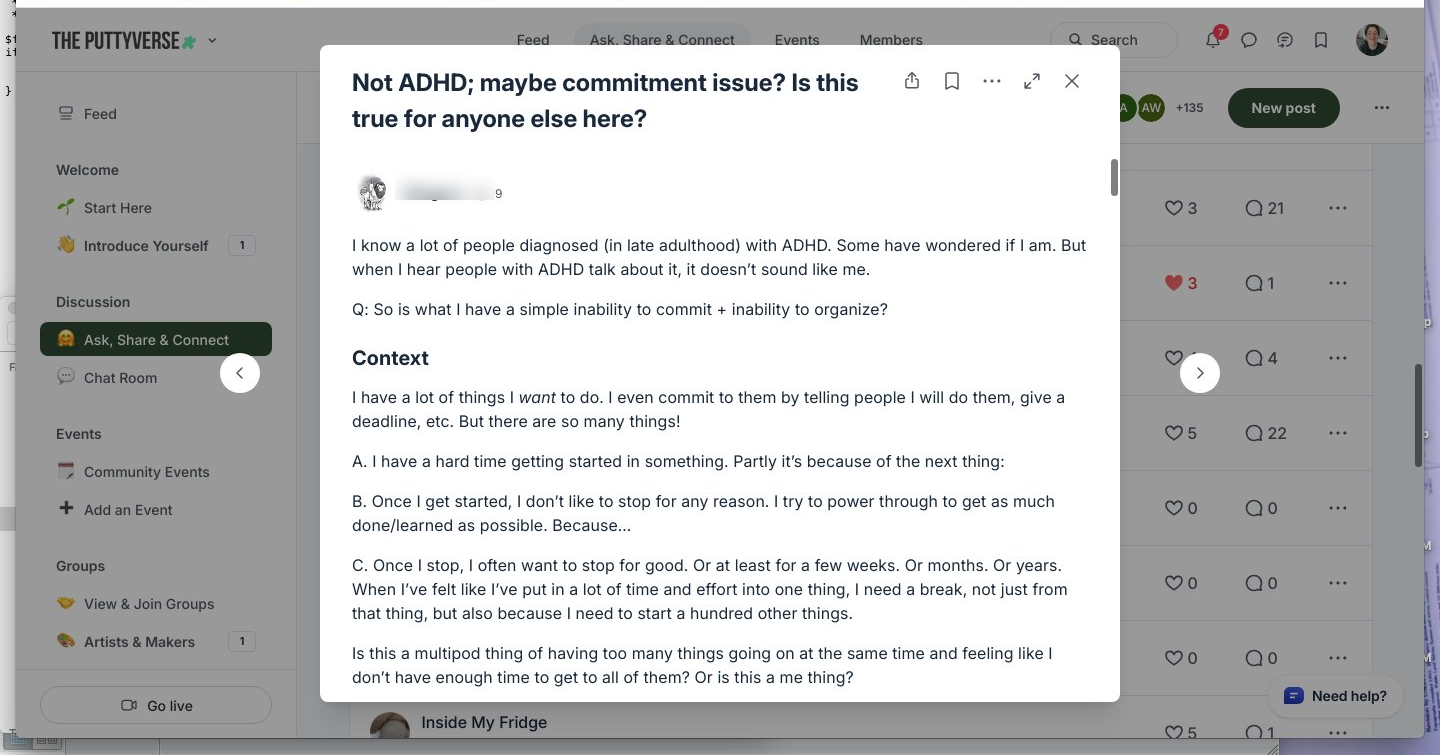 A discussion post
